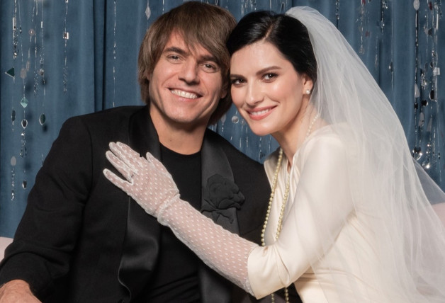 Laura Pausini y Paolo Carta, el día de su boda.