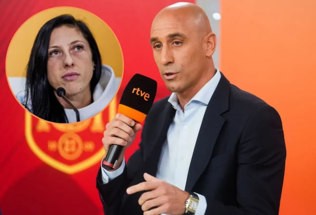 Jenni Hermoso en un montaje con Luis Rubiales