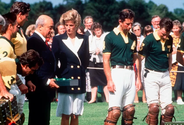 Mohamed Al Fayed, Lady Di y Carlos de Inglaterra en el Polo