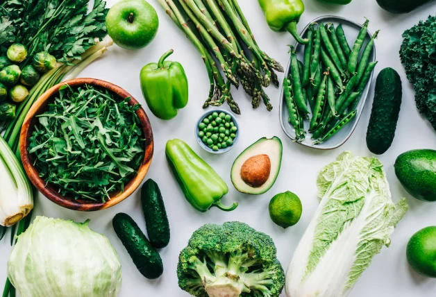 Alimentos verdes orgánicos saludables