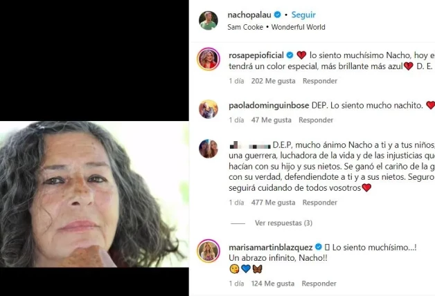 Paola Dominguín lamenta la muerte de la madre de Nacho Palau.