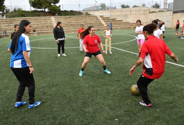 Jugadoras entrenando