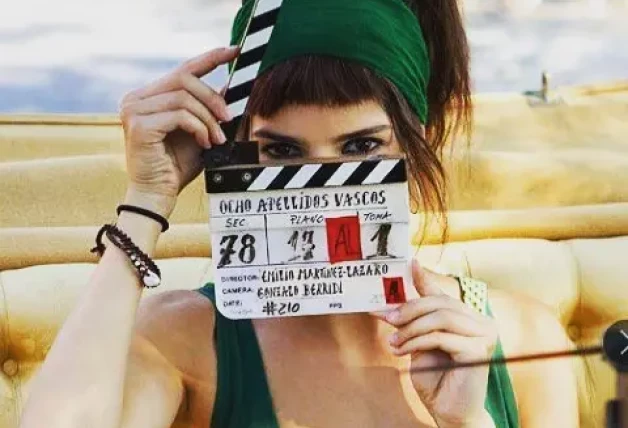 Clara Lago en el rodaje del film 'Ocho apellidos vascos'.