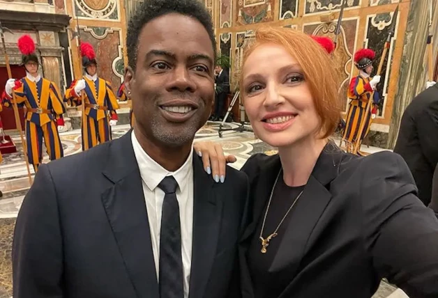 Cristina Castaño con Chris Rock