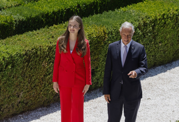 La Princesa Leonor de Borbón y el presidente la República Portuguesa Marcelo Rebelo de Sousa