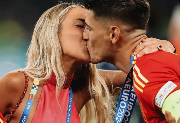 Álvaro Morata y Alice Campello en la Eurocopa.