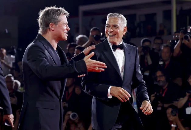 George Clooney y Brad Pitt en el Festival de Venecia.