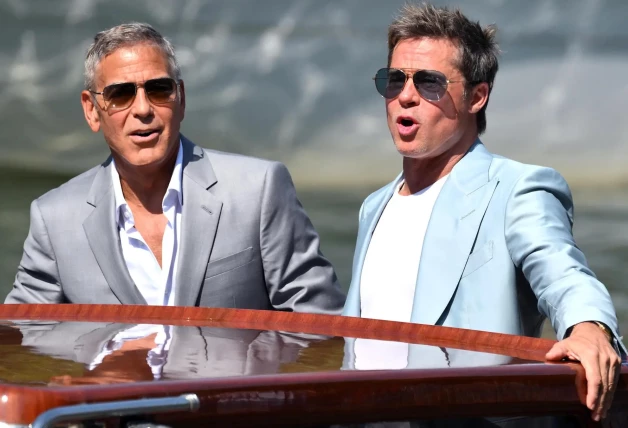 George Clooney y Brad Pitt en el Festival de Venecia.