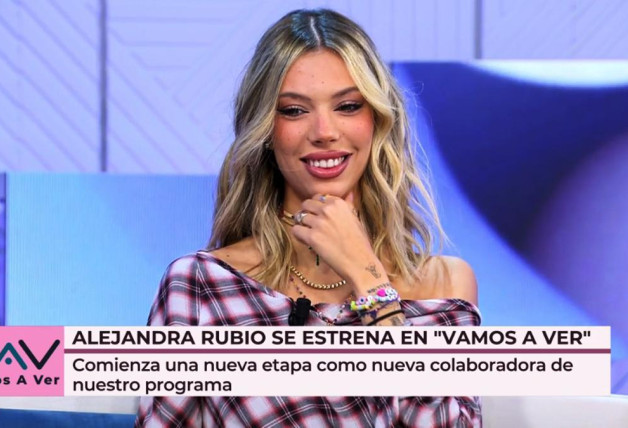 Alejandra Rubio, en otro de los momentos de su estreno como colaboradora en 'Vamos a ver'