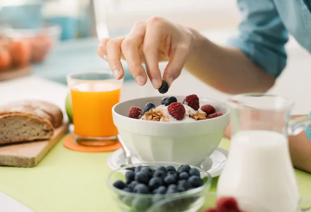 Yogur griego con fruta