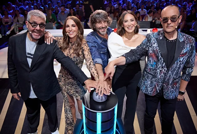 Tamara Falcó, Florentino Fernández, Paula Echevarría, Santi Millán, Risto Mejide en Got Talent