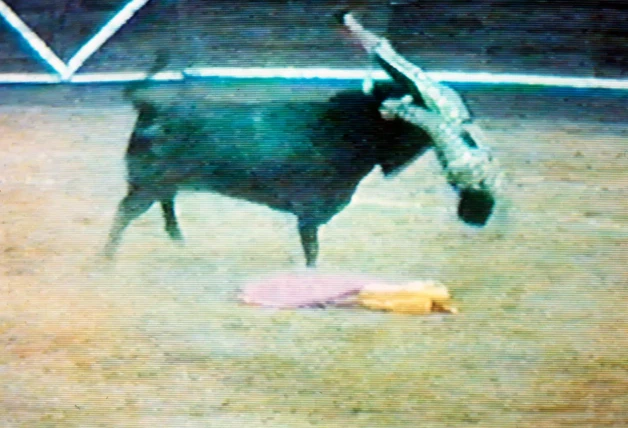 Imagen de la fatal cogida que sufrió el torero.