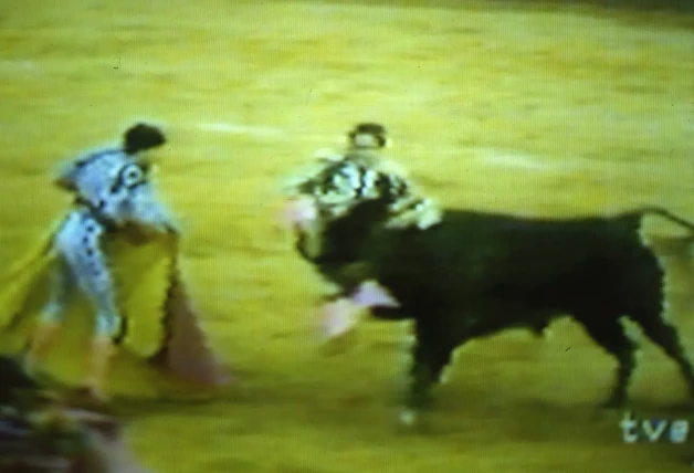 Imagen de la fatal cogida que sufrió el torero.