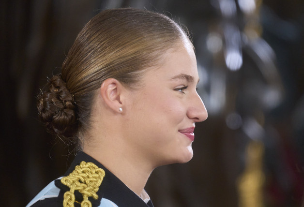 Crown Princess Leonor attends The Spanish National Day Reception  at Royal Palace on October 12, 2024 in Madrid, Spain