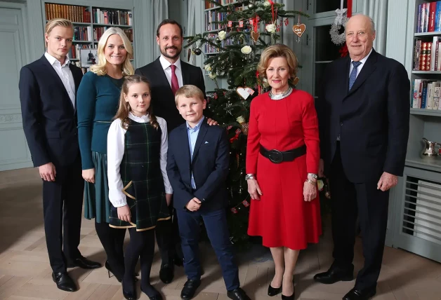 La familia real noruega en Navidad.