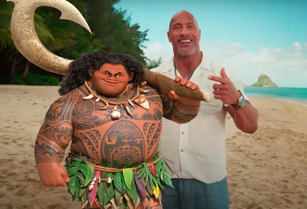 Maui y Dwayne "The Rock" Johnson