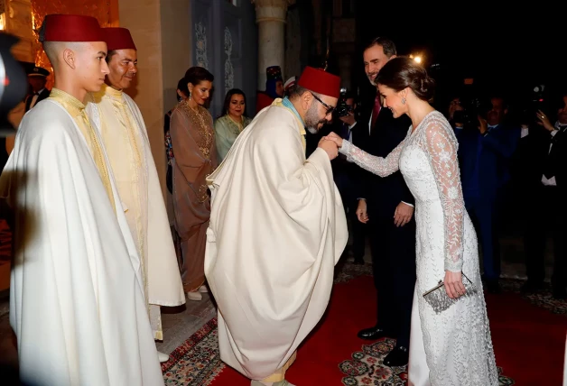 El rey y Moulay, en primer plano, con Letizia y Felipe.