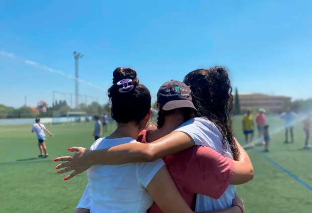 Un partido de fútbol de los escolares antes de la DANA.