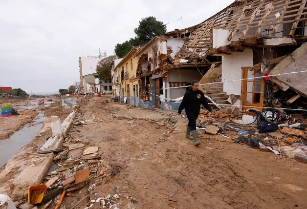 Casas arrasadas por la DANA.