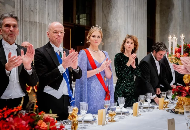 La primogénita de Guillermo y Máxima en un banquete en honor al presidente portugués.