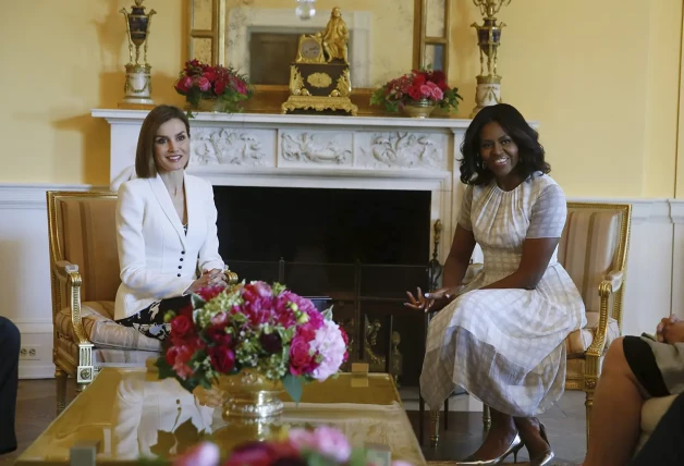 Letizia y Michelle Obama reunidas.