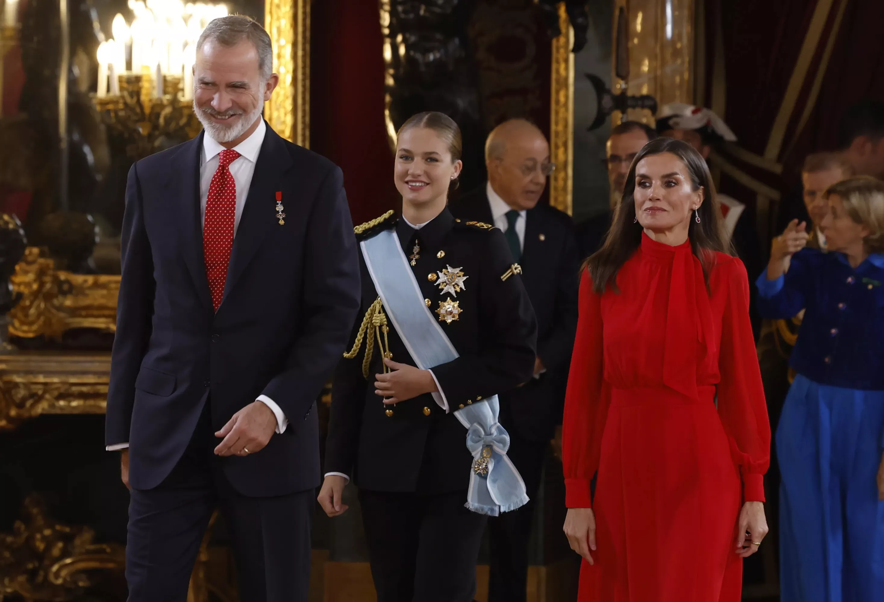 Leonor junto a sus padres, Felipe y Letizia.