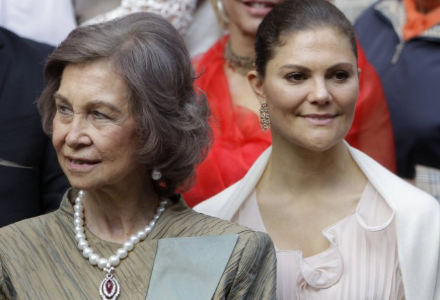 La reina Sofía coincidió con Victoria de Suecia.  