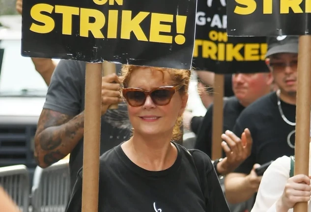 Susan Sarando participó en una manifestación.