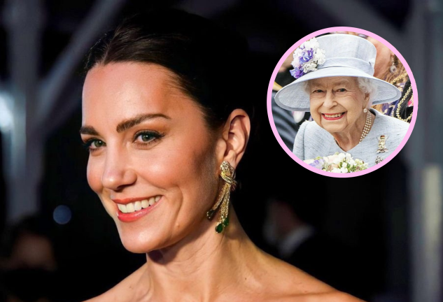 Kate Middleton reaparece muy elegante y con un guiño a su suegra, Isabel II