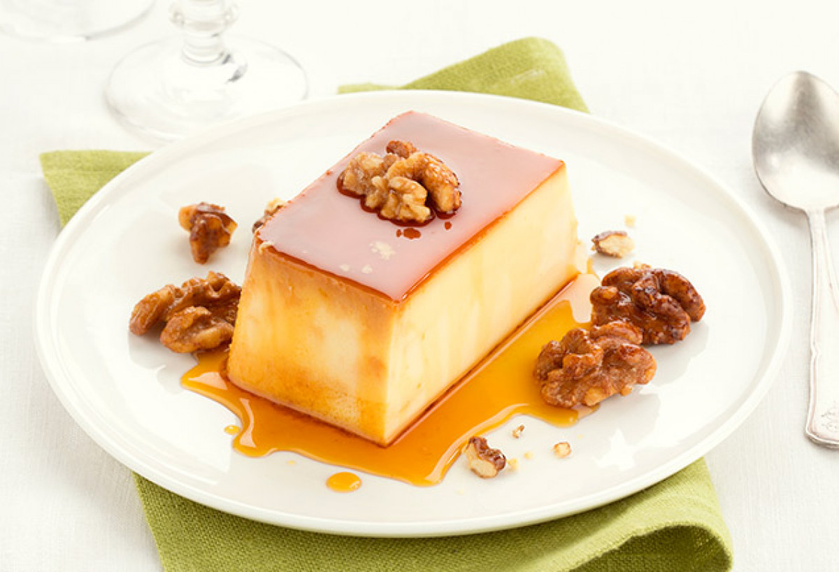 Flan de queso. Flan de queso con nueces receta