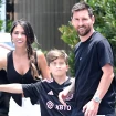 Messi con su mujer, Antonela Roccuzzo, y su hijo Thiago.