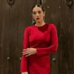 Raquel Bollo en una imagen de redes vestida de rojo