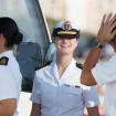 La princesa Leonor en su llegada a Tenerife con el Juan Sebastián Elcano.