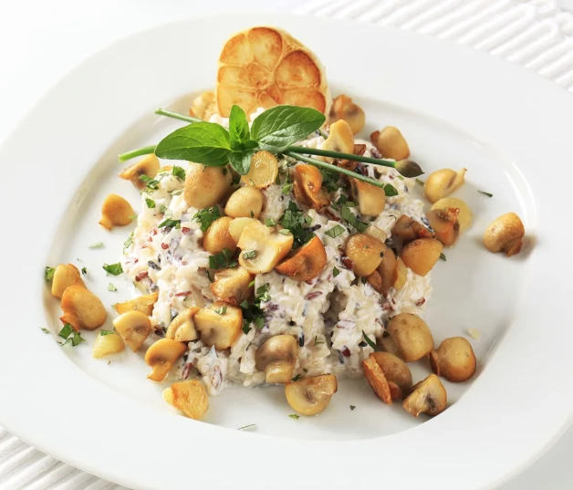 Arroz integral con champiñones