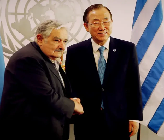 Mujica con el exsecretario general de las naciones unidas Ban Ki-Moon.