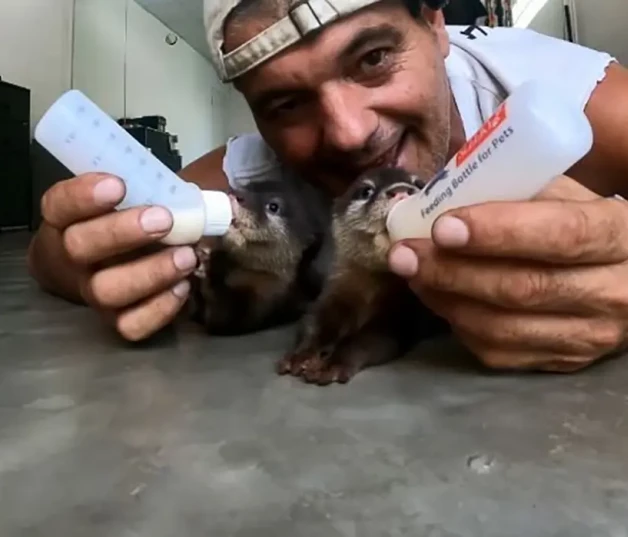 Frank Cuesta con animales en su santuario