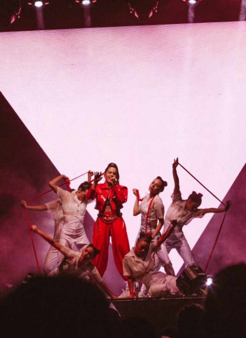 Rosalía durante su actuación en Coachella.