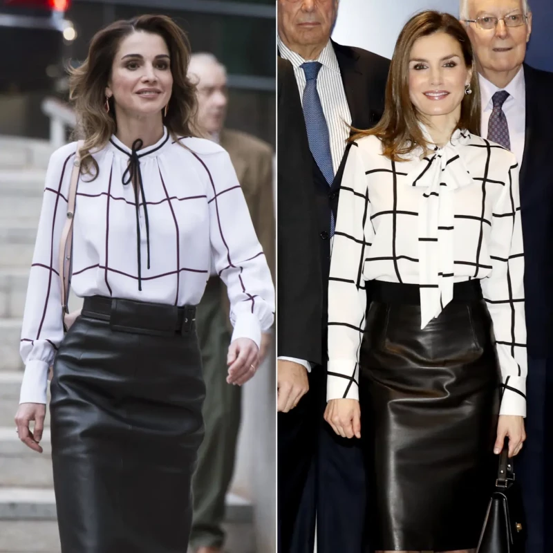 Rania y Letizia vistiendo un outfit muy parecido