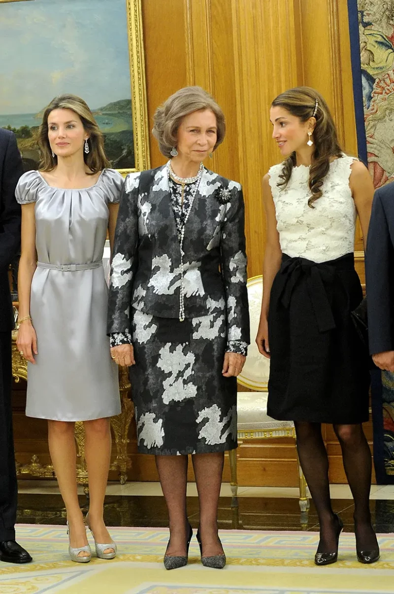 La reina Letizia con la reina Sofía y Rania de Jordania.