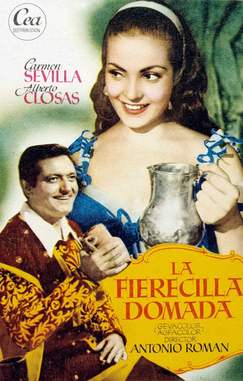 Alberto Closas en 'La fierecilla domada', junto a Carmen Sevilla.