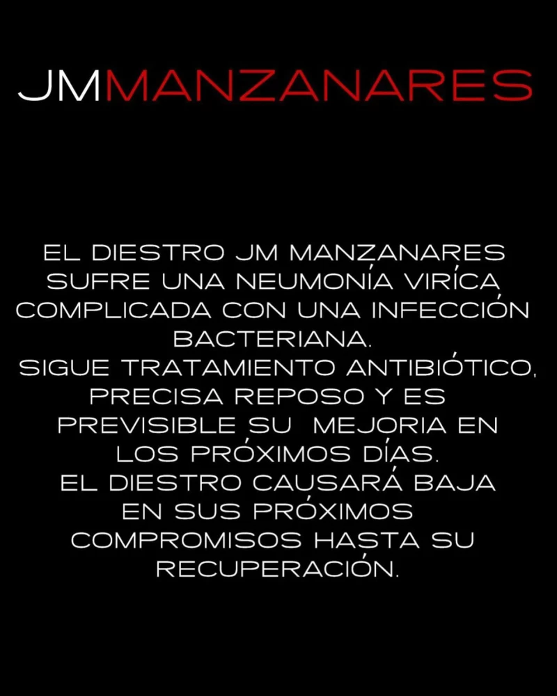 El comunicado de José María Manzanares.