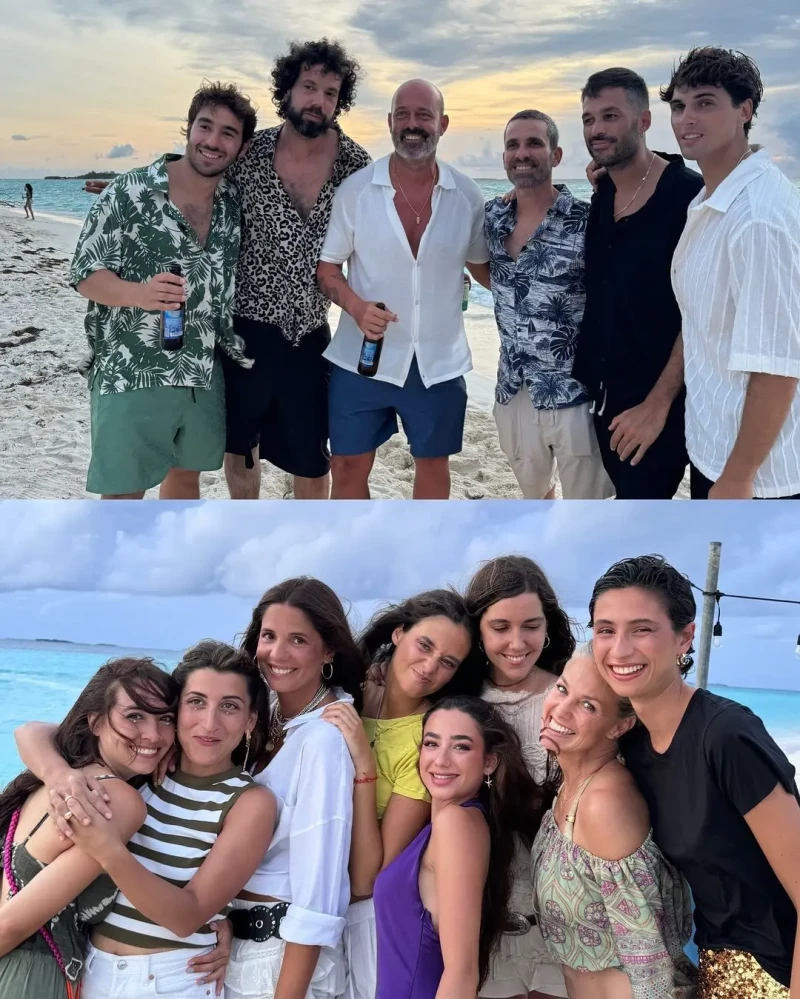 Victoria Federica y Genoveva Casanova junto a otros influencers en la playa.