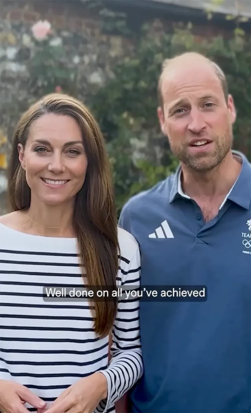 Guillermo y Kate saludando a los deportistas ingleses.