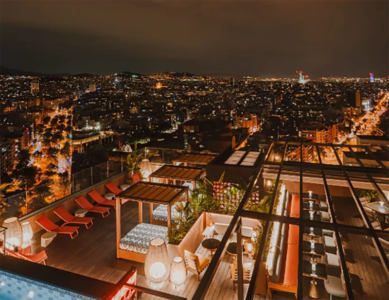 Una vista panorámica del restaurante Nobu de Barcelona.