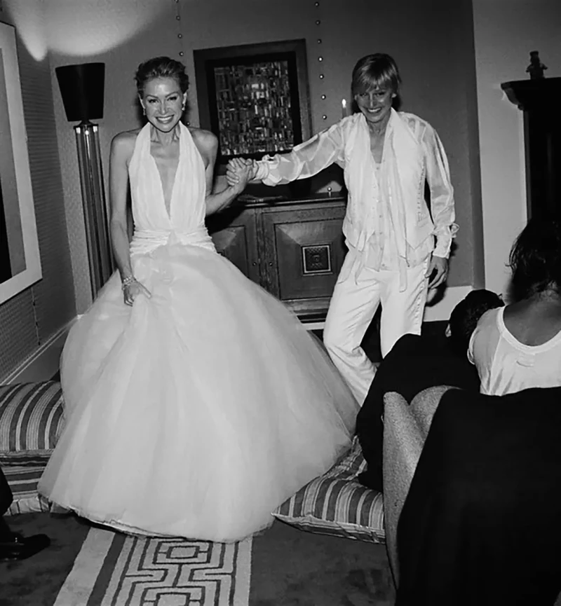 Ellen DeGeneres en su boda con Portia de Rossi.