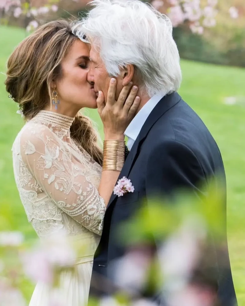 Richard Gere y Alejandra Silva, el día de su boda.