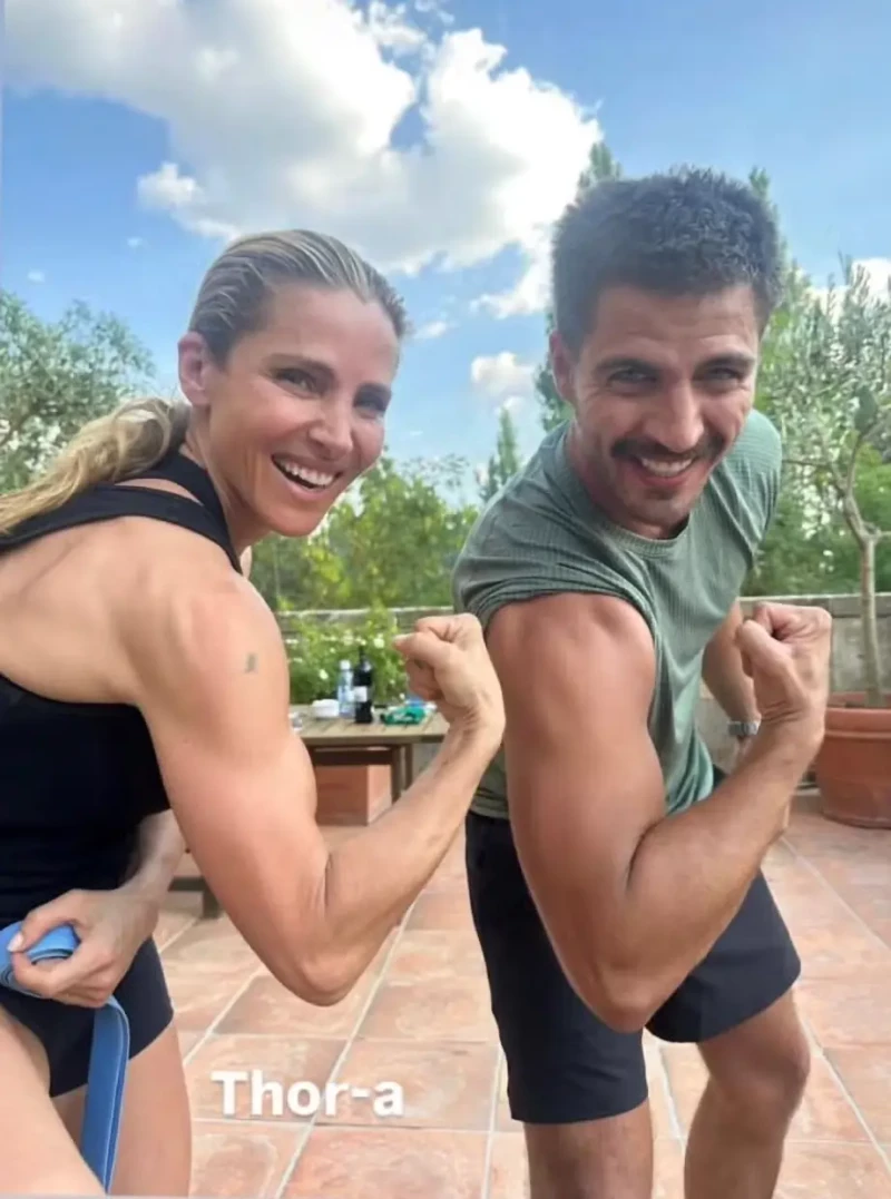 Elsa Pataky entrenando con Maxi Iglesias, con quien se lleva muy bien.