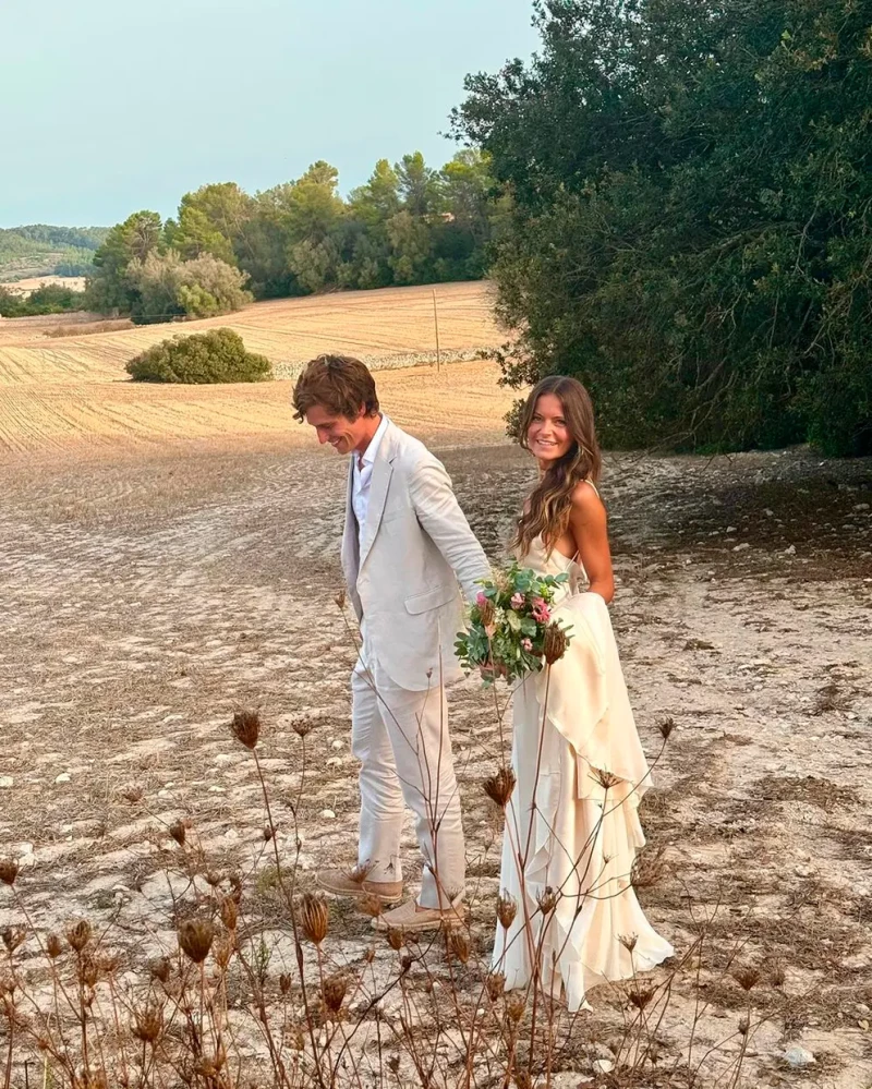 Los novios durante la sesión de fotos