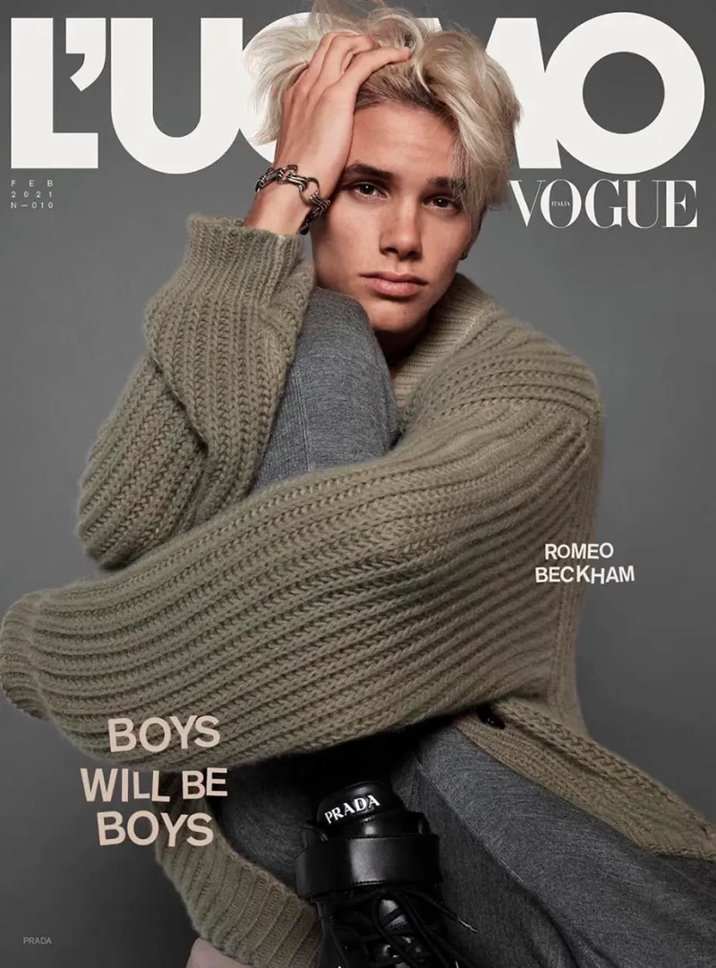 Romeo Beckham en una portada de la revista Vogue