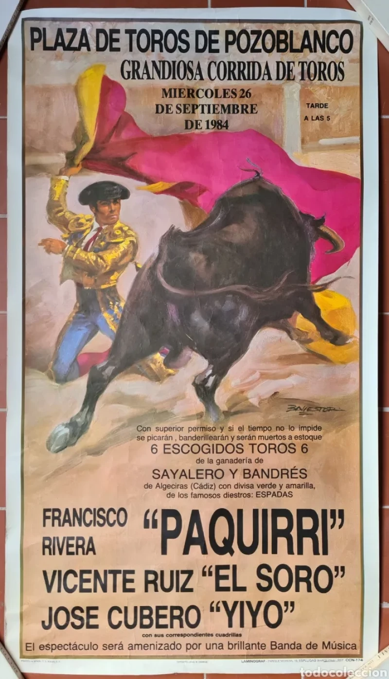 El cartel de la corrida de Paquirri en Pozoblanco.